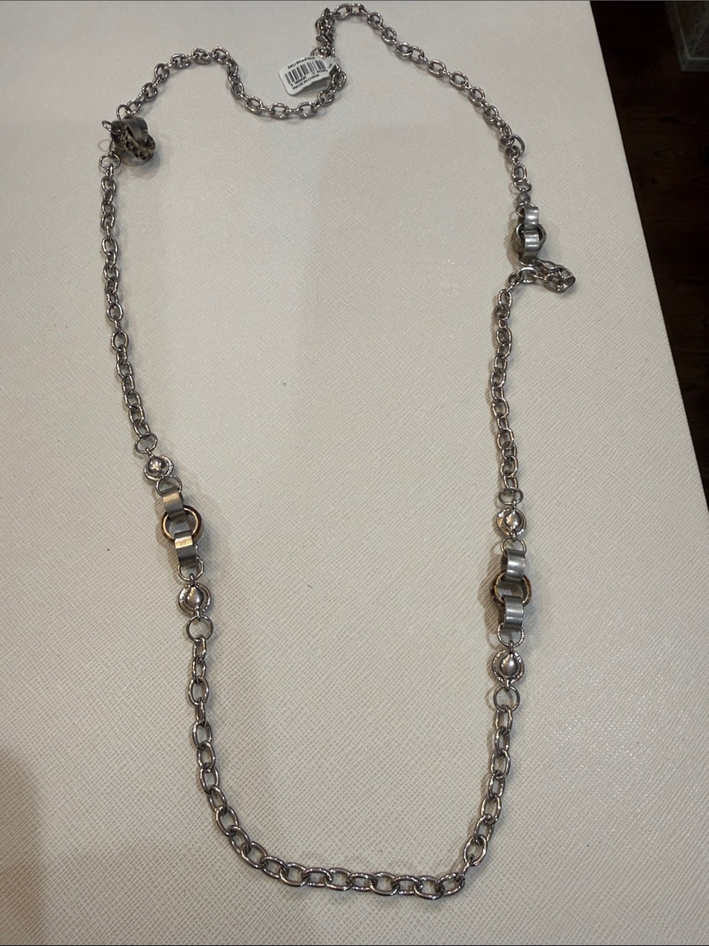 Silver Link Long Necklace